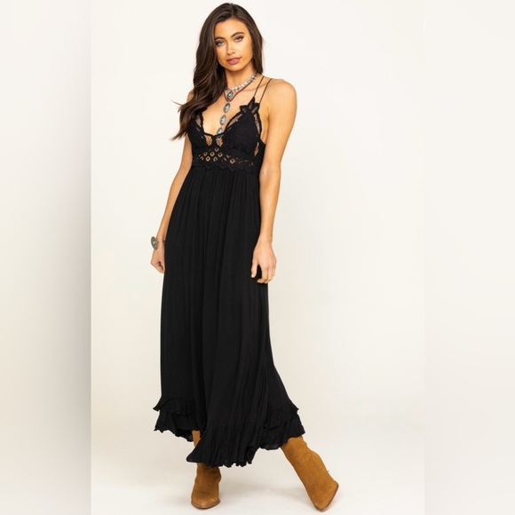 NWT BLACK ADELLA MAXI SLIP DRESS - Picture 1 of 7